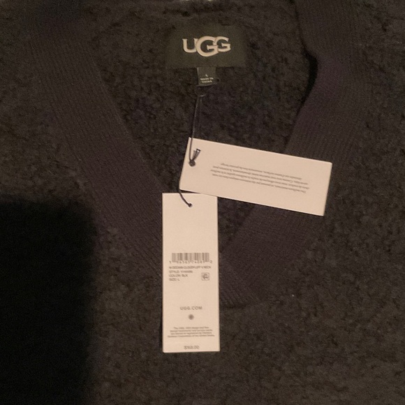 UGG Deeann CloudFluff
V Neck Sweater
Black Wool Blend Soft Fleece - Picture 3 of 7